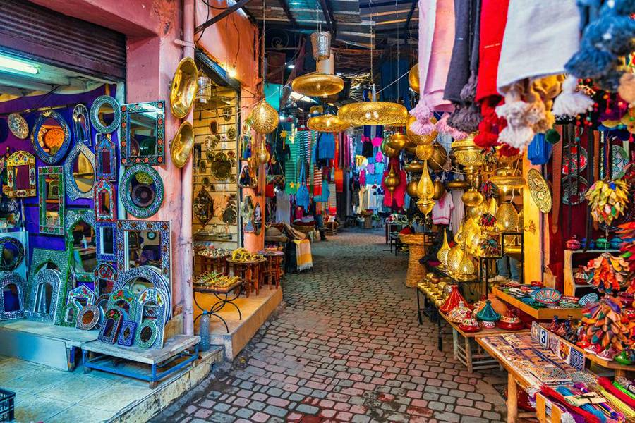 Mercado tradicional de Marrakech e visita à antiga Medina