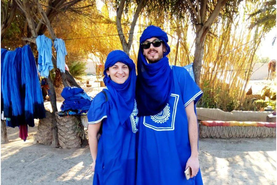 Jardim Majorelle com passeio de camelo nas palmeiras