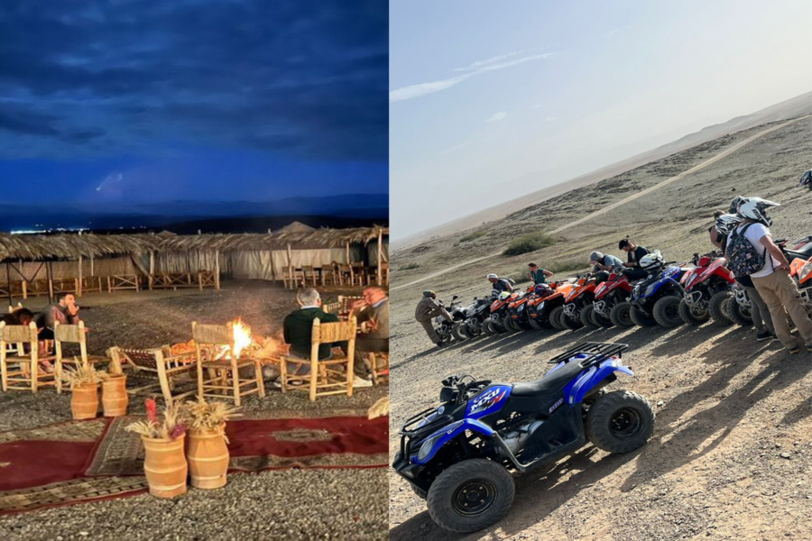 Passeios de quadriciclo e show ao vivo e jantar no deserto de Agafay