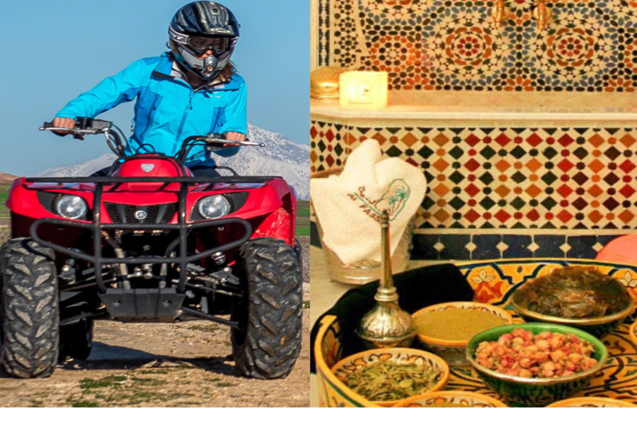 Marrakech: Palmeraie Quad Bike e Tradicional Spa Marroquino