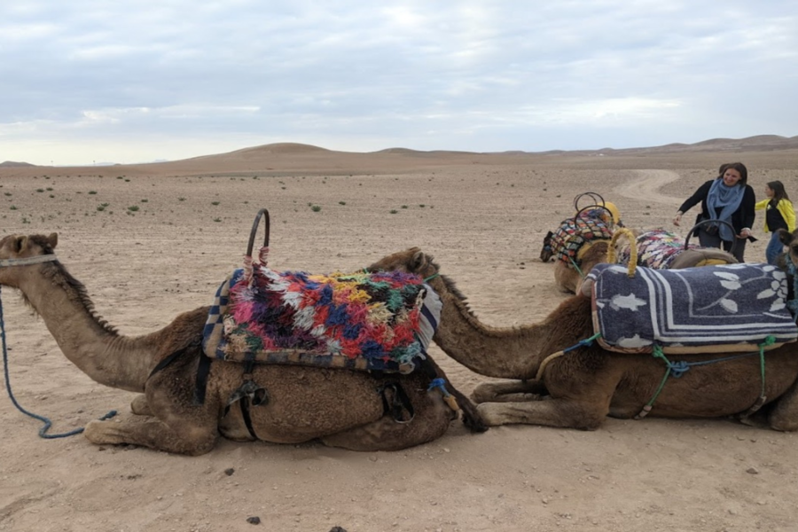 Jantar ao pôr do sol no deserto de Agafay