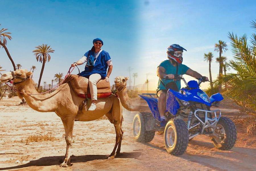 Passeio de camelo e moto-quatro em Marrakech Palmeraie