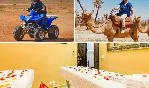 Passeio de camelo e moto-quatro e tratamento de spa e hammam